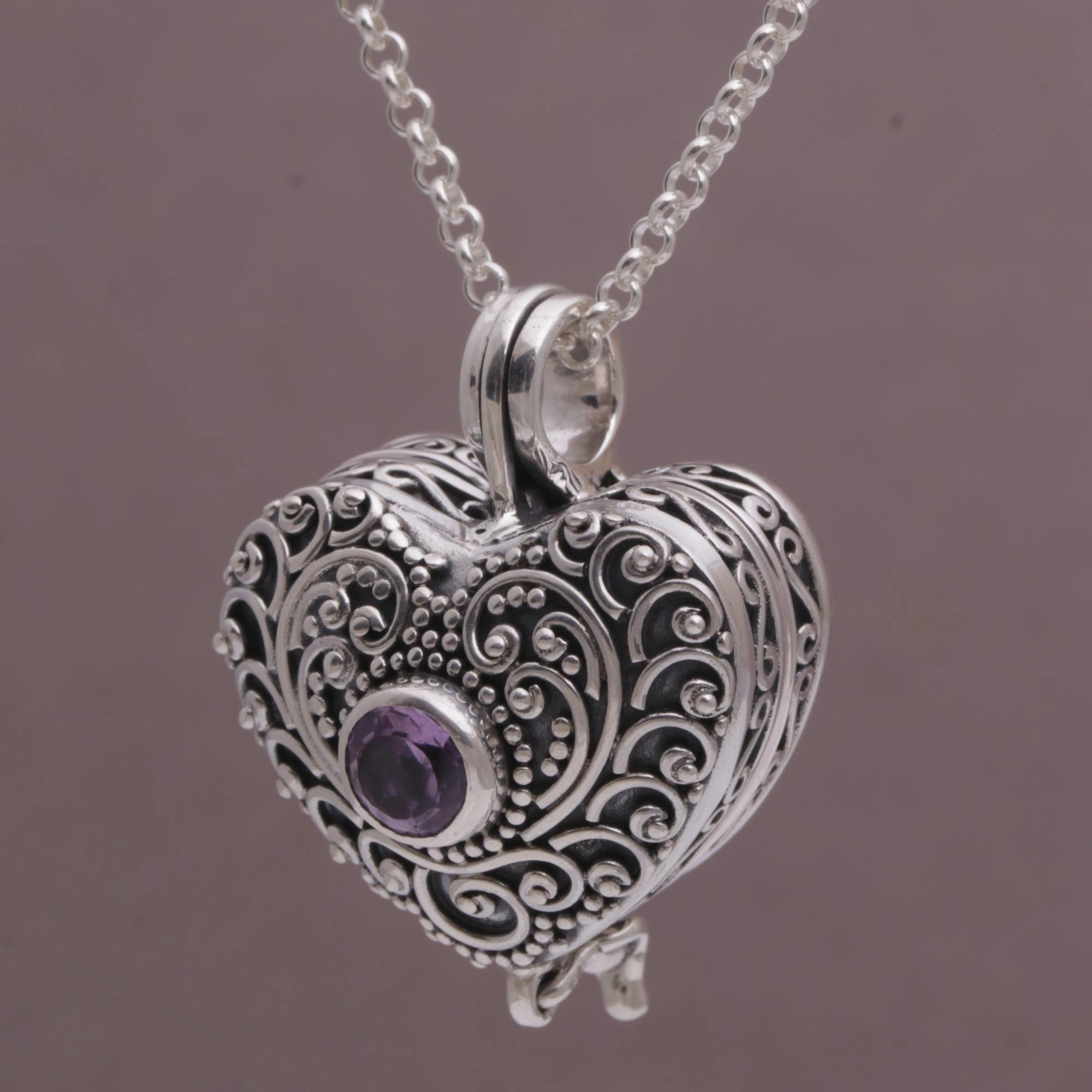 Solitary Love Sterling Silver Necklace