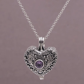 Solitary Love Sterling Silver Necklace