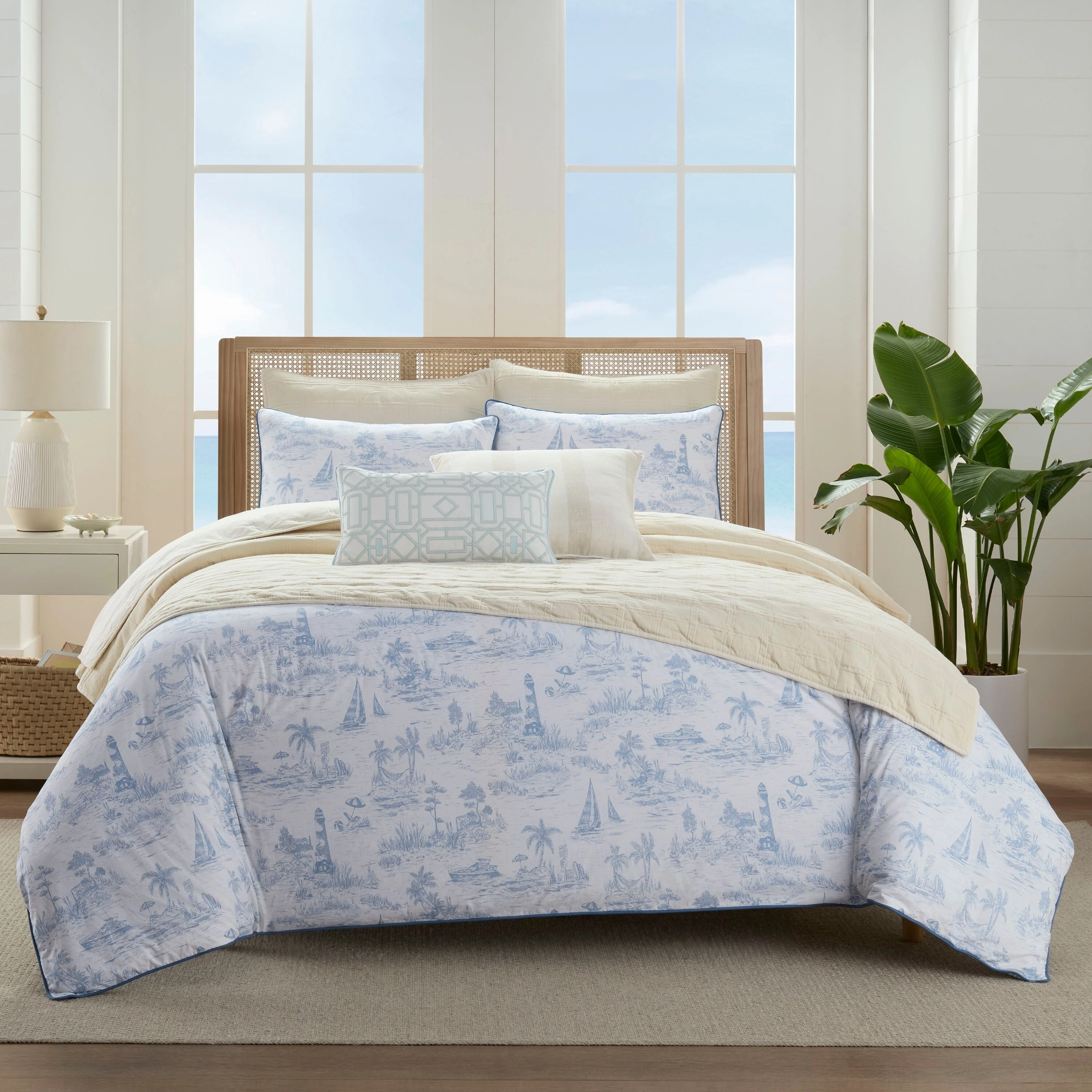 Southern Tide Batten Square Linen Decorative Pillow