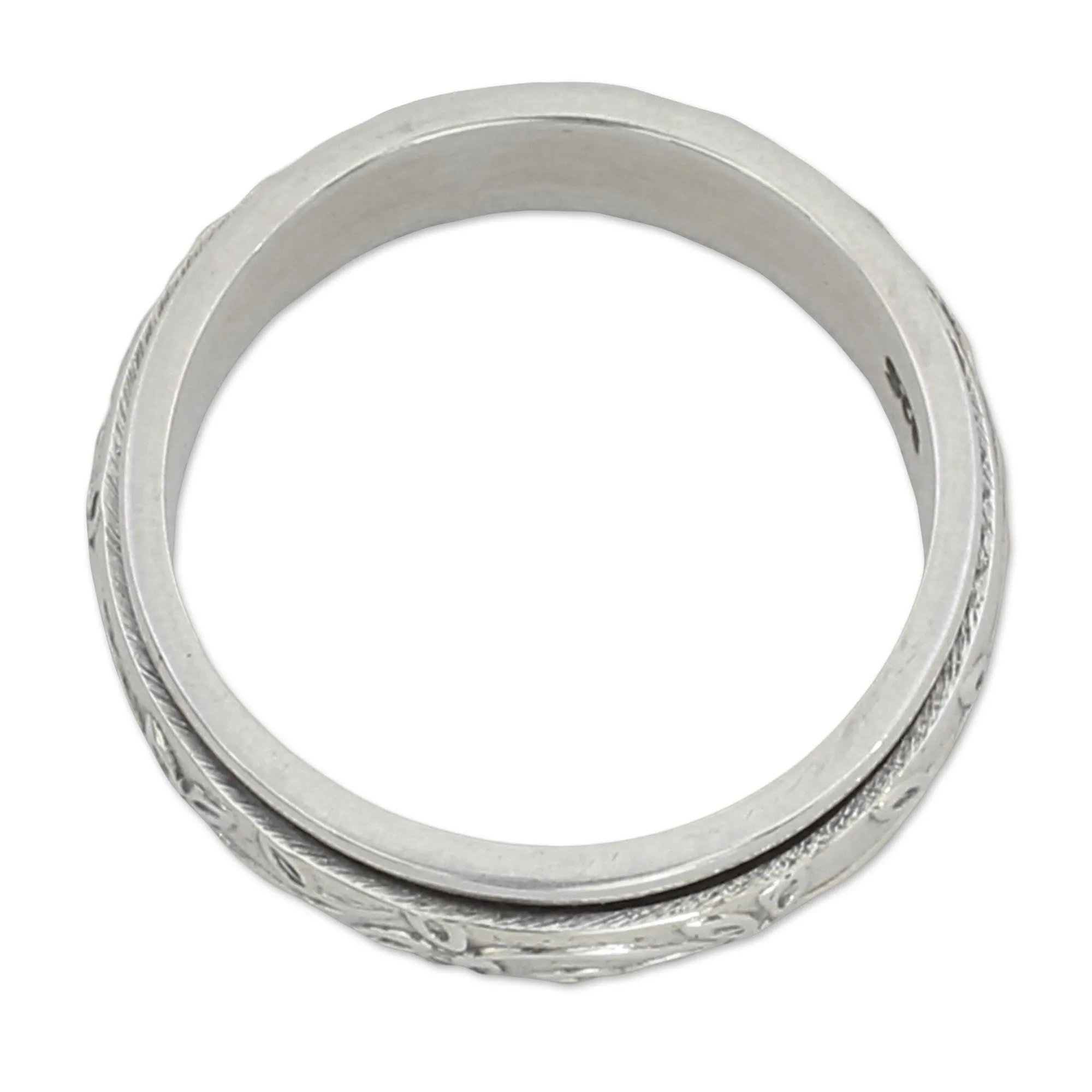 Spinning Leaves Sterling Silver Spinner Ring