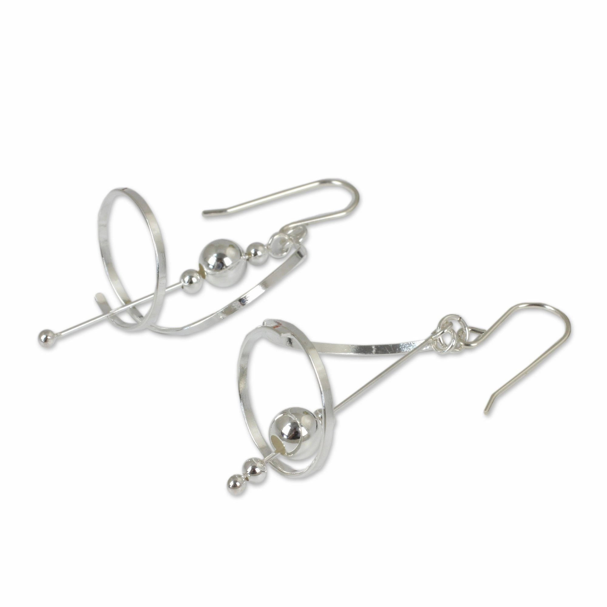 Spiral Dangle Sterling Silver Earrings