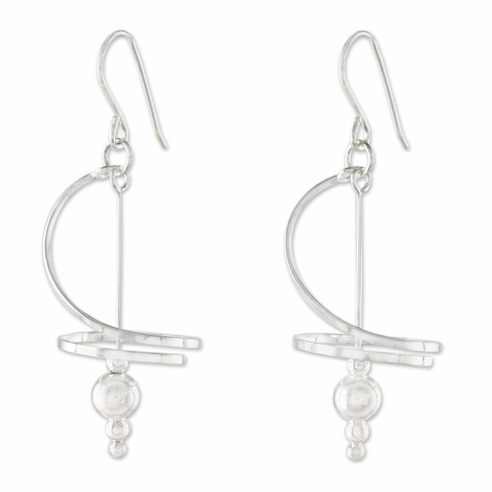 Spiral Dangle Sterling Silver Earrings