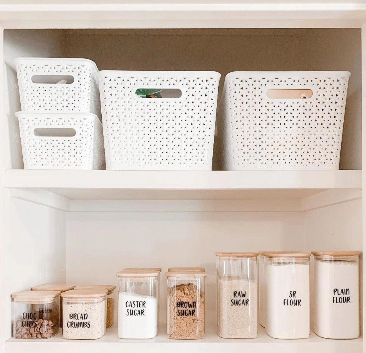 Square Glass and Bamboo Storage Jar - 750ml