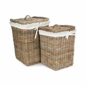 Square Rattan Laundry Hamper Basket Set 2 laundry organizer,dirty clothes basket,plastic laundry basket