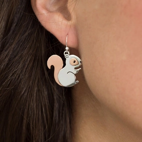 Squirrel Sterling Silver Earrings