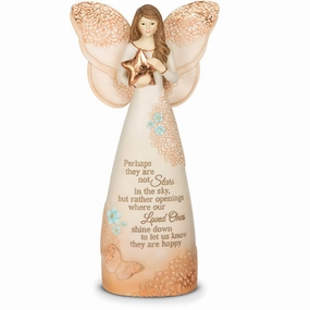 Stars in the Sky Sympathy Angel Figurine with Butterfly 7" Decorative Mirror,Home Decor Mirror