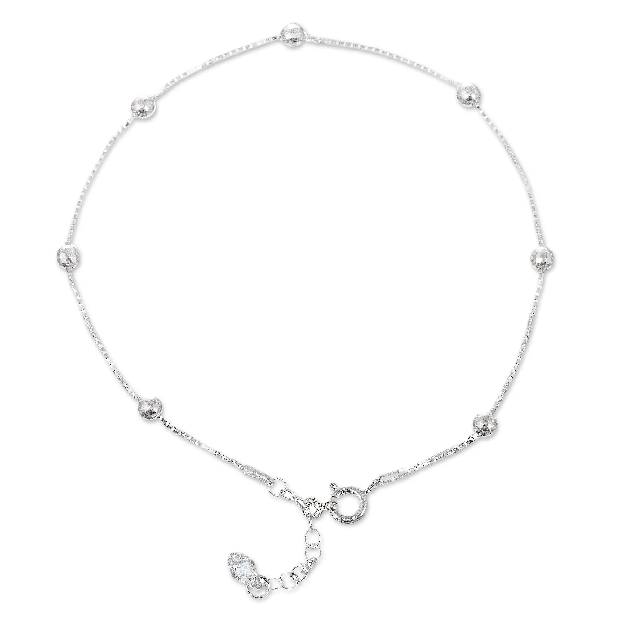 Station to Station Sterling Silver Station Anklet
