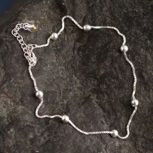 Station to Station Sterling Silver Station Anklet
