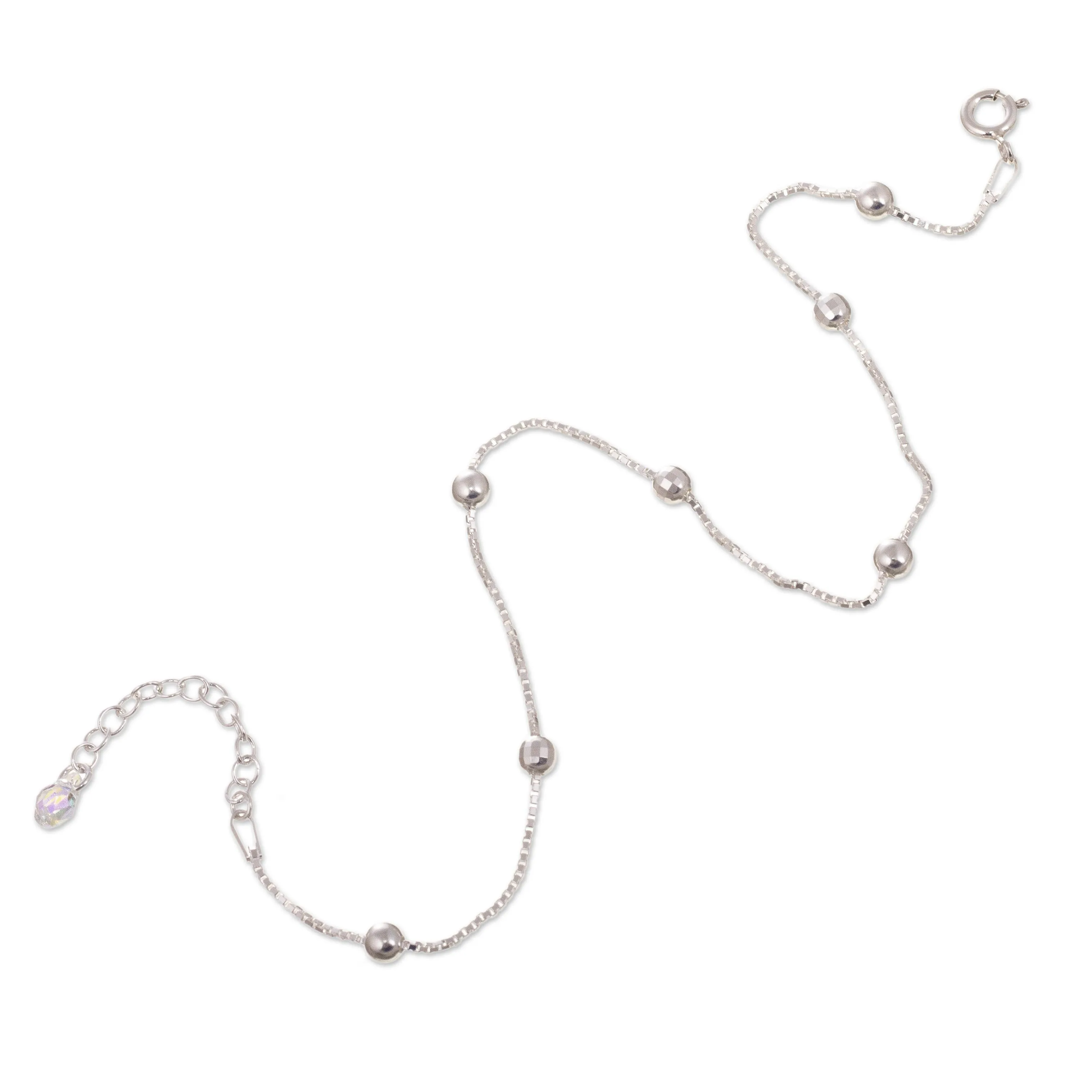 Station to Station Sterling Silver Station Anklet