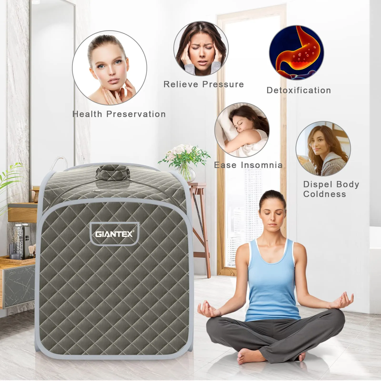 Steam Sauna Portable Therapeutic Sauna 3L Blast-Proof Remote Control