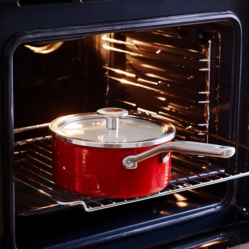 Steel Core Enamel Saucepan 16cm, Empire Red