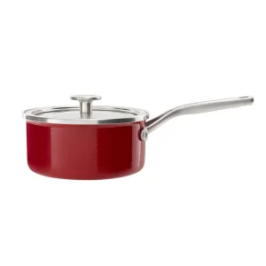 Steel Core Enamel Saucepan 16cm, Empire Red curtain fabric, upholstery textile