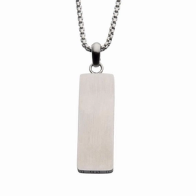 Steel Engravable Drop Pendant Necklace