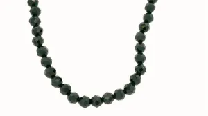 Sterling Silver 4mm Beaded Black Spinel Necklace