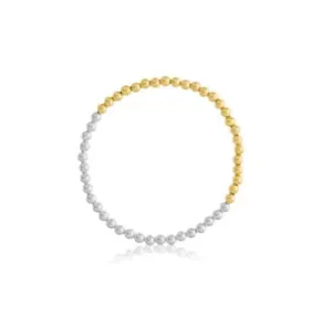 Sterling Silver And Yellow Gold Filled Beaded Bracelet