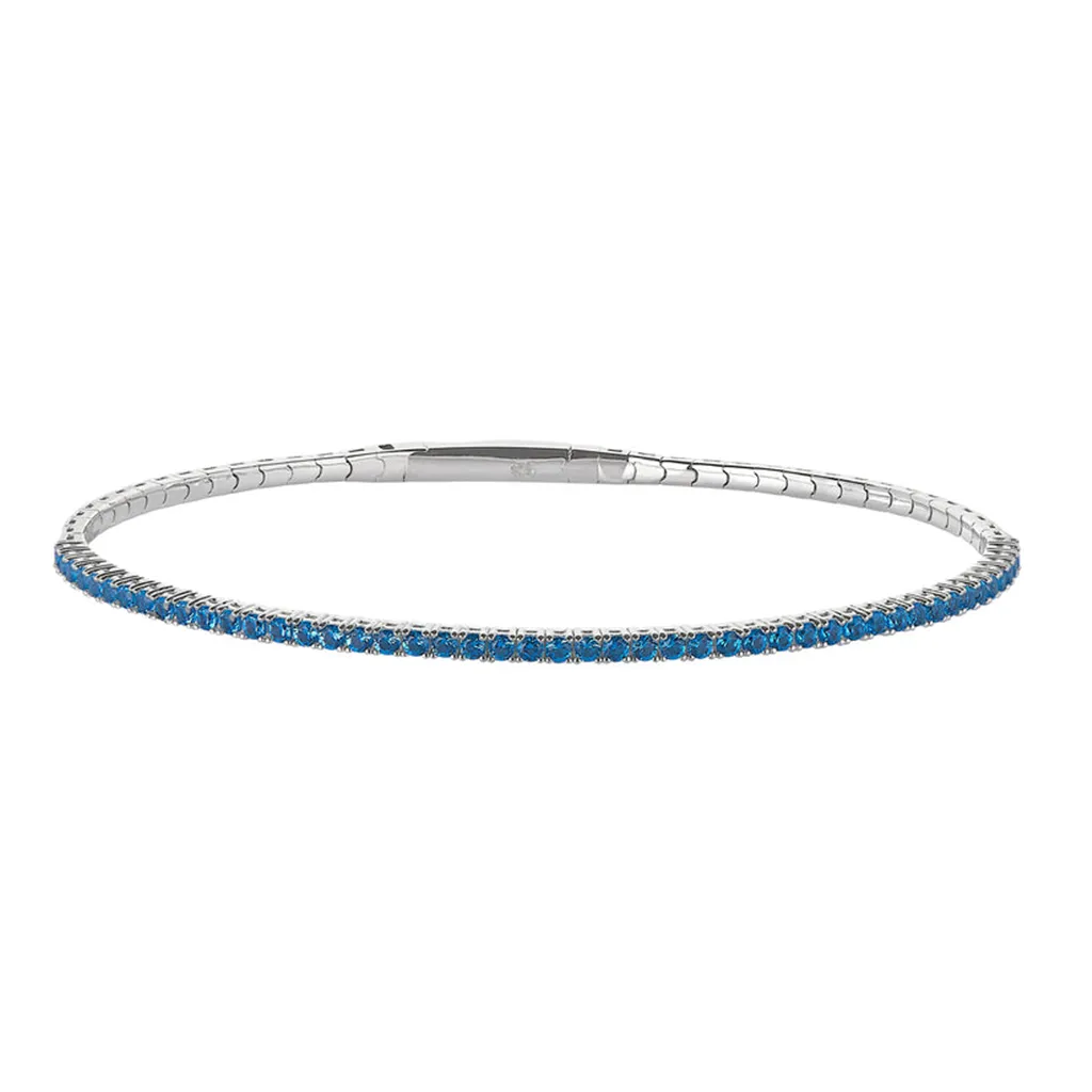 Sterling Silver December Birthstone Flex Bracelet