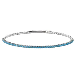 Sterling Silver March Birthstone Flex Bracelet
