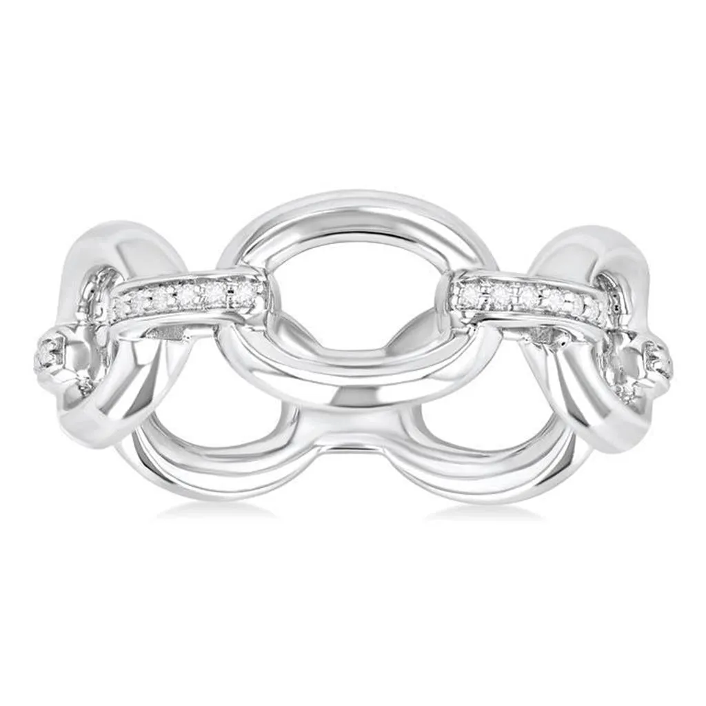 Sterling Silver Open Diamond Ring