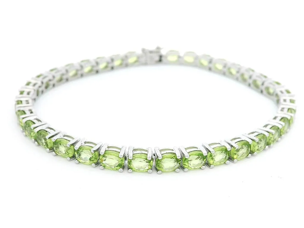 Sterling Silver Peridot Tennis Bracelet