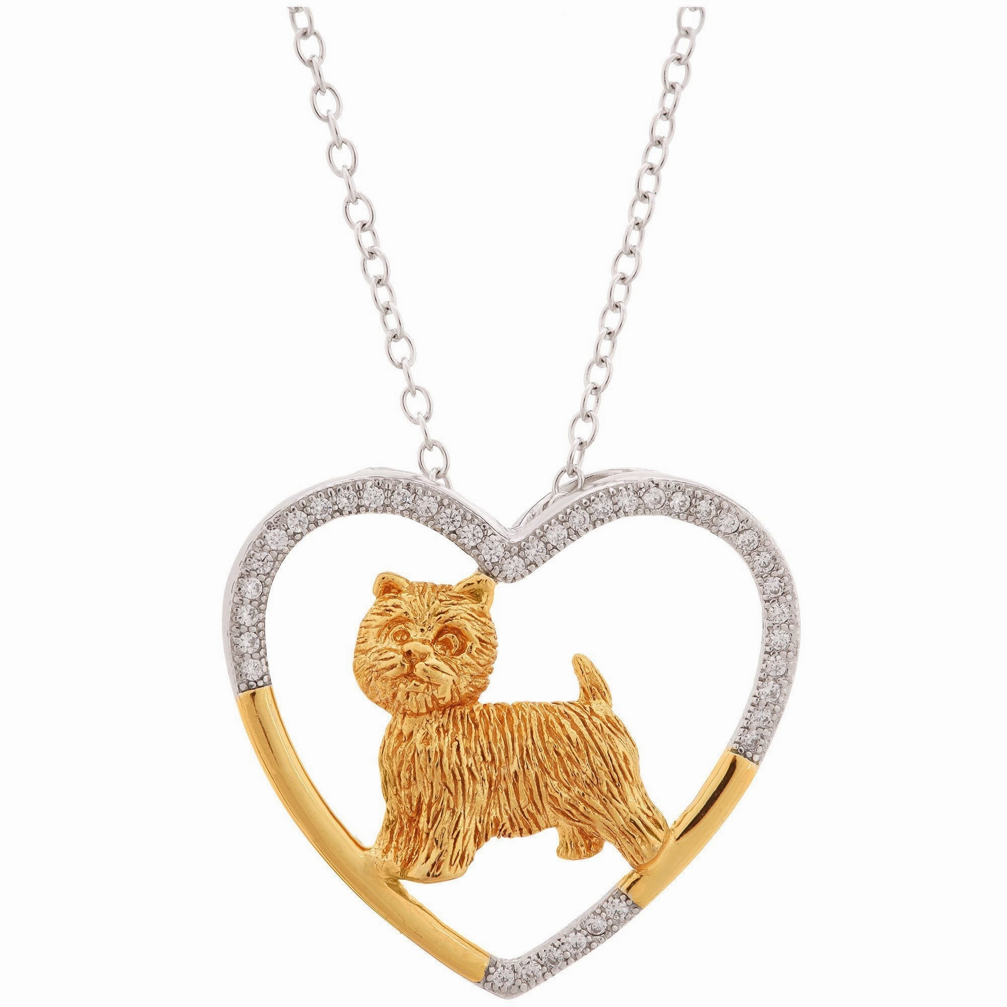 Sterling & Gold Plated Dog Breed Necklace