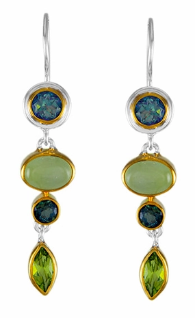 Sterling Silver And 22K Vermeil Dangle Earrings