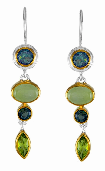 Sterling Silver And 22K Vermeil Dangle Earrings