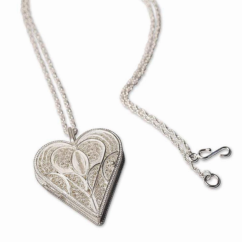 Sterling Silver Filigree Heart Locket