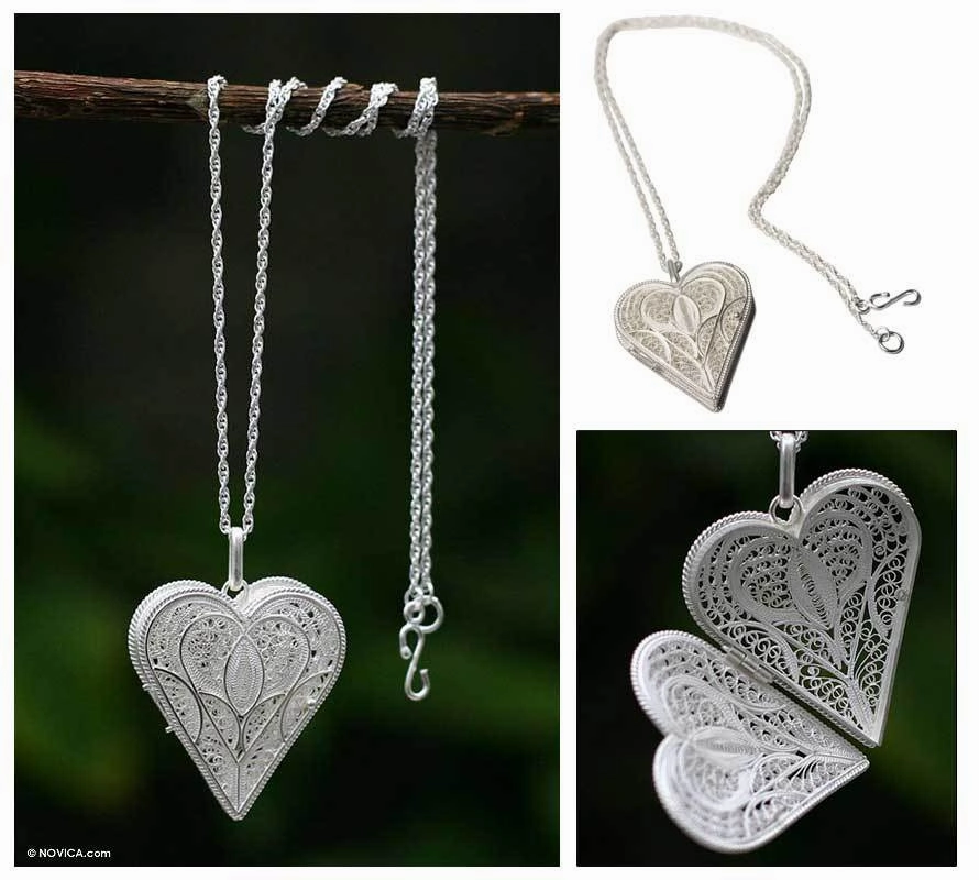 Sterling Silver Filigree Heart Locket