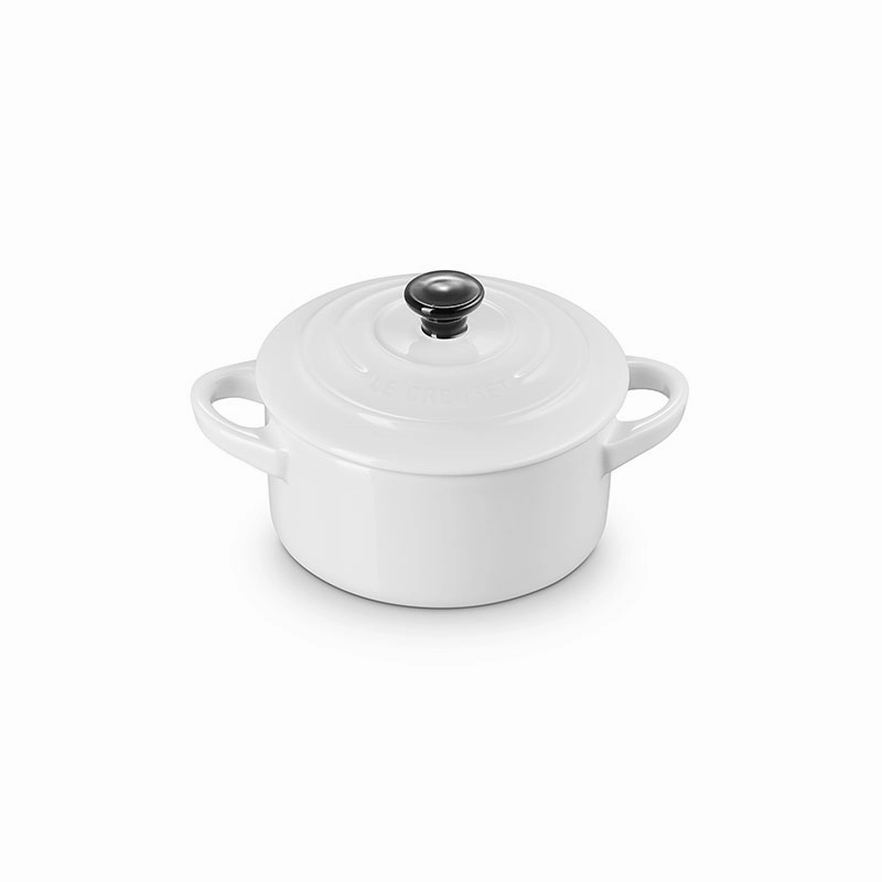 Stoneware Petite Round Casserole, 10cm, White