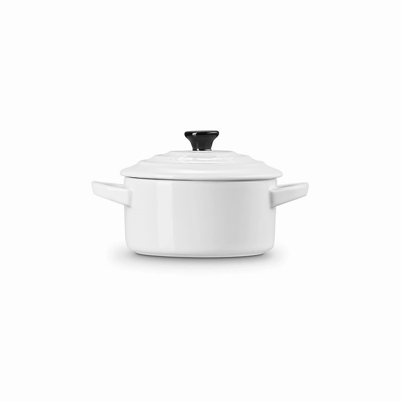 Stoneware Petite Round Casserole, 10cm, White