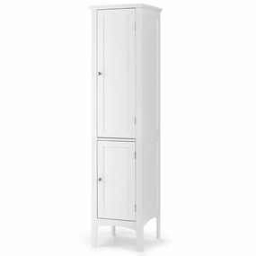 Storage Cabinet Bathroom High Cabinet with 5 Tier Shelves bathroom storage cabinet, over toilet storage
