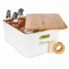 Storage Container with Bamboo Lid - Large Figurines,Decorative Ornaments
