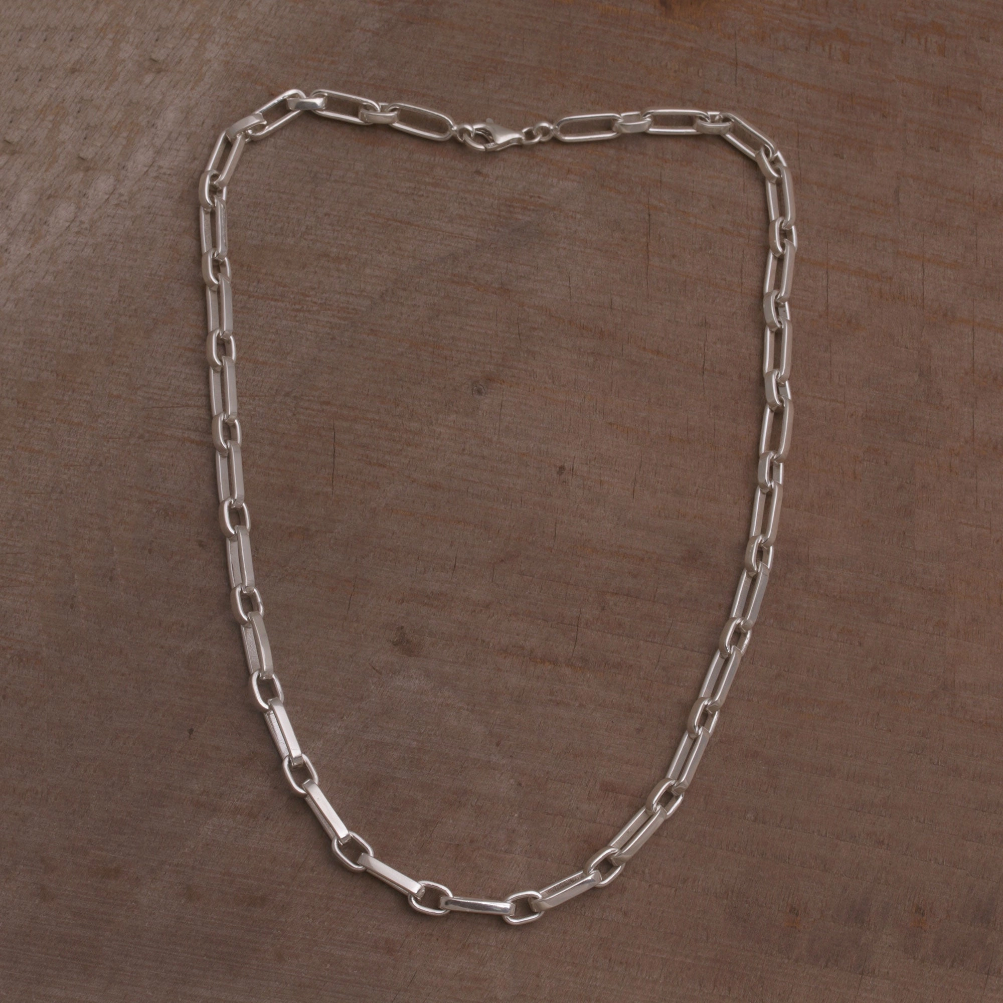 Strong Links Sterling Silver Cable Chain Necklace from Bali