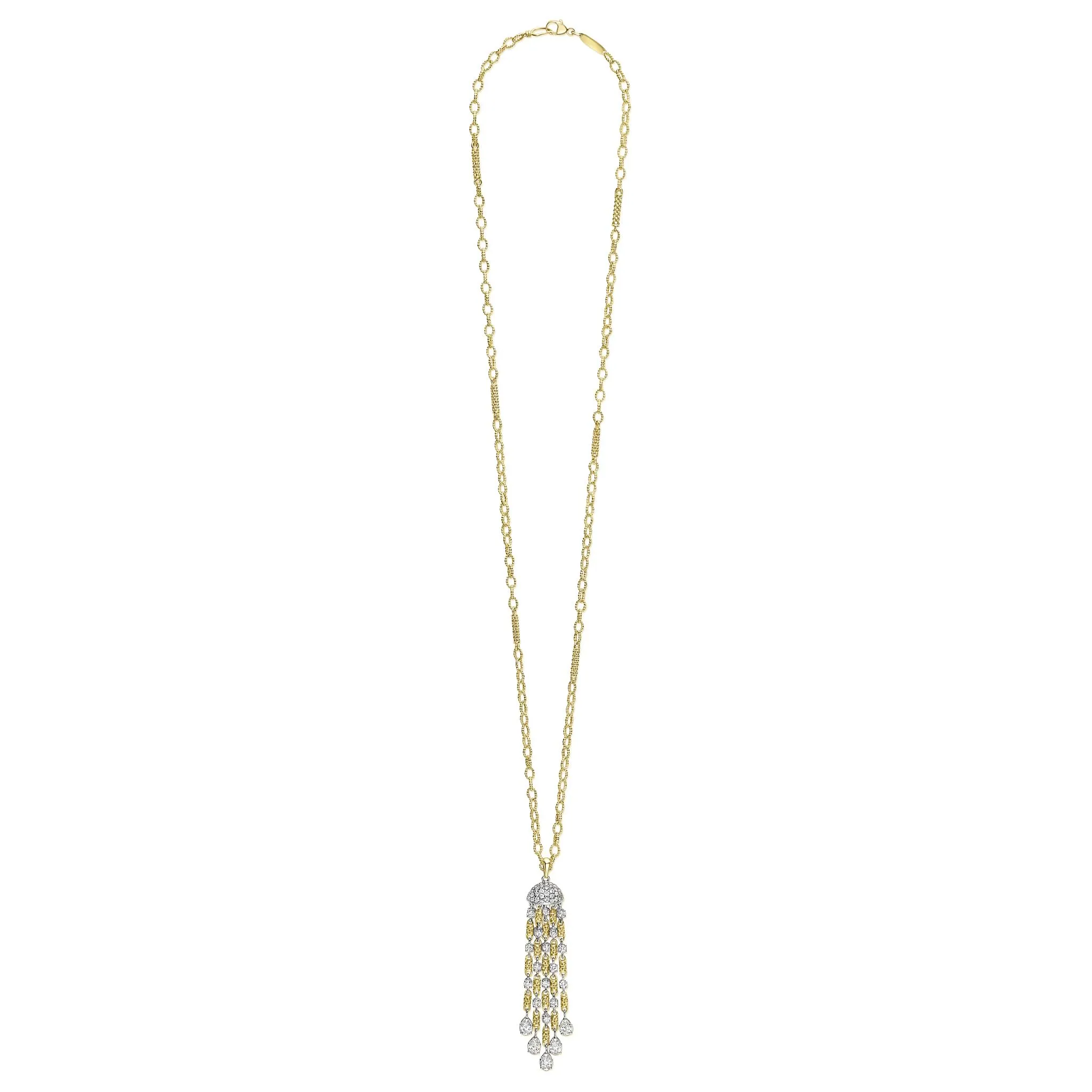 Studio 18K Gold 5-Strand Chandelier Diamond Pendant Necklace