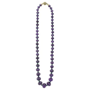 Studio 18K Gold and Fluted Amethyst Cabochon Statement Necklace
