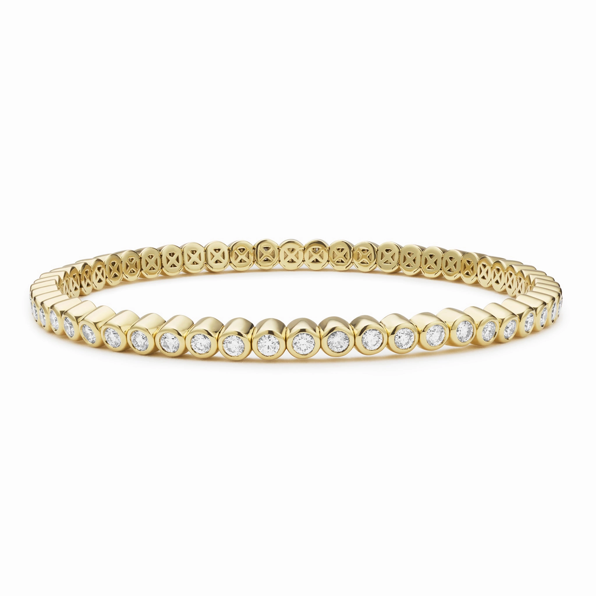 Studio 18K Bezel-Set Diamond Tennis Bracelet