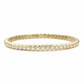 Studio 18K Bezel-Set Diamond Tennis Bracelet