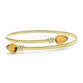 Studio 18K Citrine and Diamond Wrap Bracelet