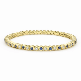 Studio 18K Diamond Blue Sapphire Tennis Bracelet