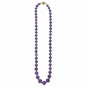 Studio 18K Gold and Amethyst Cabochon Statement Necklace