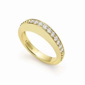 Studio 18K Gold and Diamond Stacking Ring
