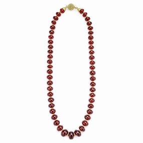 Studio 18K Gold and Garnet Beaded  Necklace
