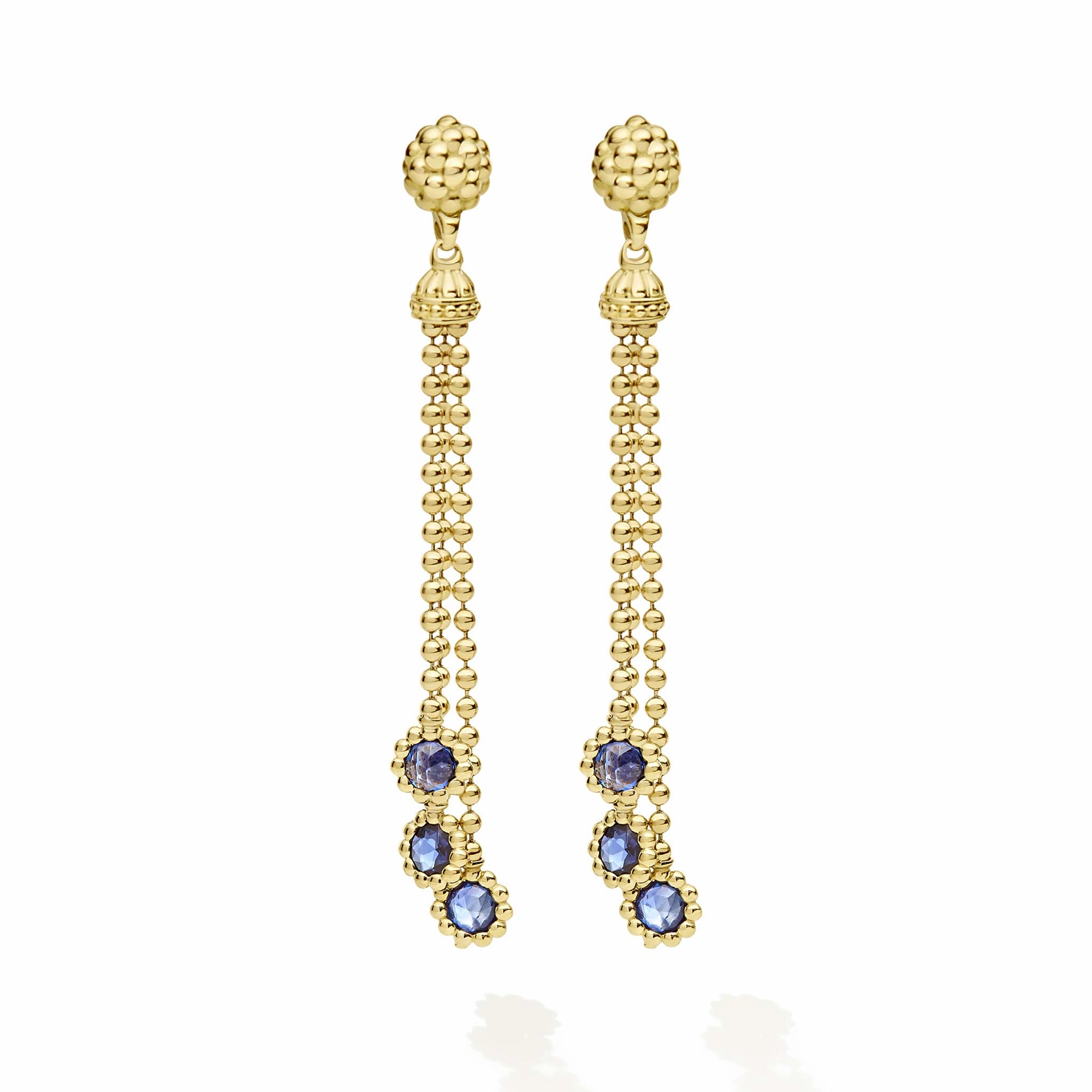 Studio 18K Gold Blue Sapphire Drop Earrings