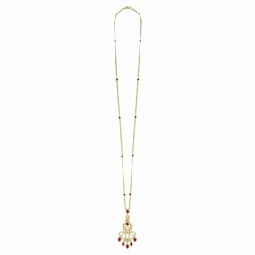 Studio 18K Gold Ruby and Diamond Chandelier Necklace