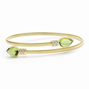 Studio 18K Peridot and Diamond Wrap Bracelet