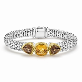Studio 18K Smokey Quartz and Citrine Bracelet | 9mm