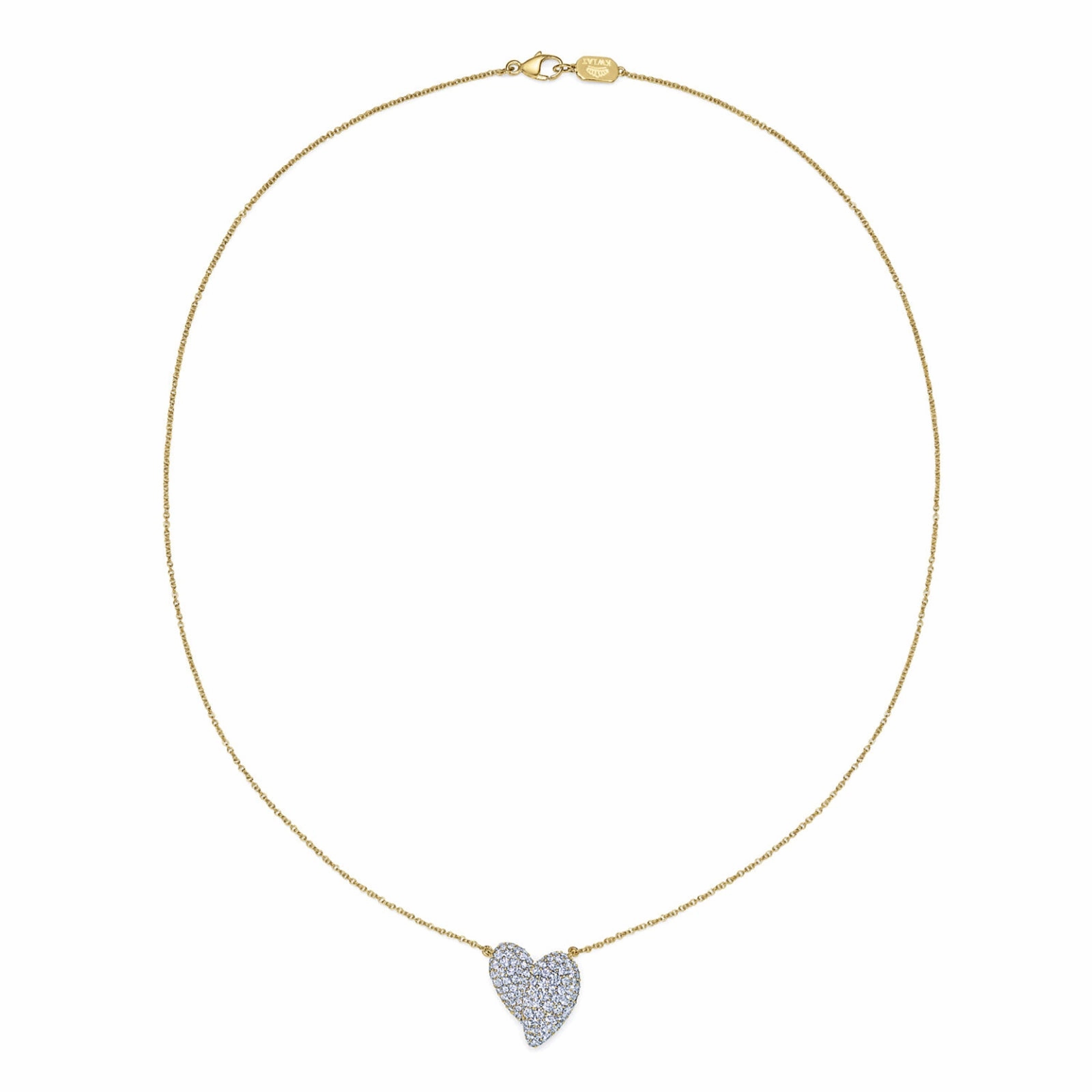 Stylized Heart Pendant with Pav Diamonds