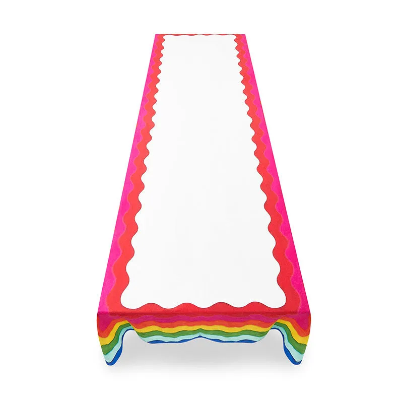 Summer Rainbow Linen Tablecloth 250cm x 165cm, Multi