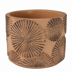 Sunburst Cachepot, Cement - Sm Vase,Ceramic Vase