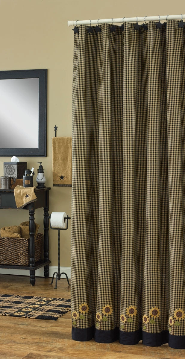 Sunflower Check Shower Curtain Lighting,Lamps Fixtures